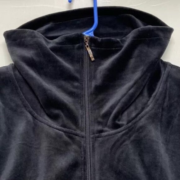Calvin Klein Women's Full Zip 3X Black Velour Track Jacket Scuba Neck $68 MSRP - Picture 10 of 15